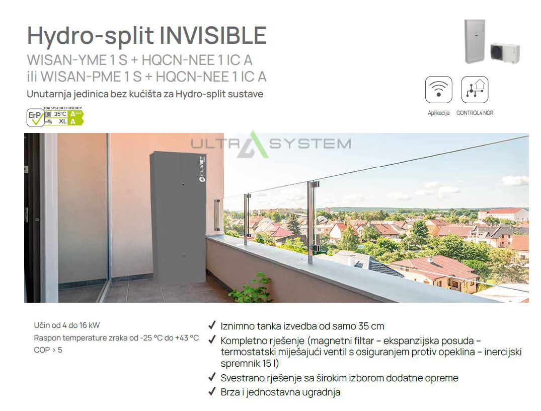 Dizalica topline Hydro-split Invisible / 10 kw / do 165 m2