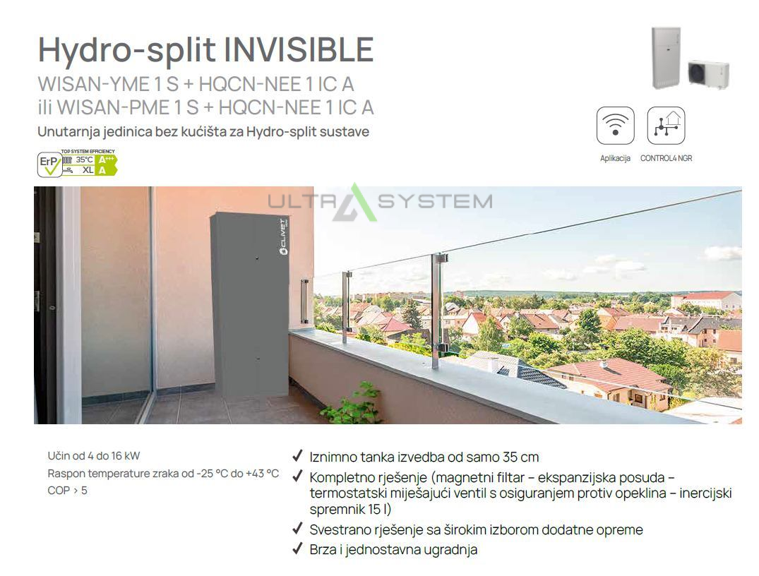Dizalica topline Hydro-split Invisible / 8,4 kw / do 140 m2