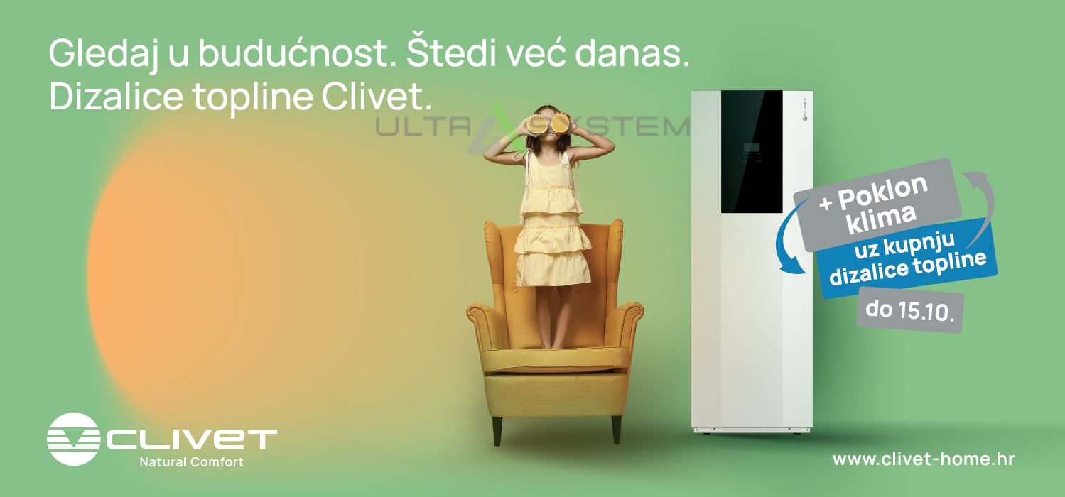 Dizalice topline Clivet - uz kupnju do  15.10. – klima uređaj na poklon!